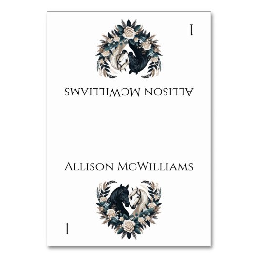 田舎の婚礼の馬の恋 テーブルナンバー (正面)