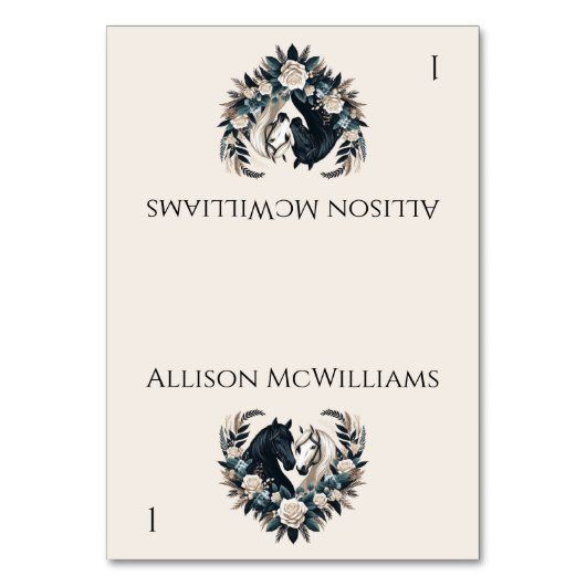 田舎の婚礼の馬の恋 テーブルナンバー (正面)