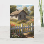 田舎の小さな小屋空白の カード (正面)