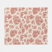 田舎の小声 – 素朴 Red Toile Fle フリースブランケット (正面(横))