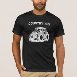 田舎の少年トラクターシャツ　農村生活 ダークTシャツ Tシャツ