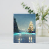 田舎の屋外スケートで滑るリンク ポストカード (スタンド正面)