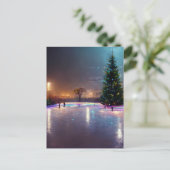 田舎の屋外スケートで滑るリンク ポストカード (スタンド正面)