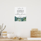 田舎の山での結婚前祝賀会のウェルカムサイン ポスター (キッチン)