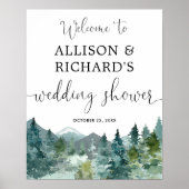 田舎の山での結婚前祝賀会のウェルカムサイン ポスター (正面)