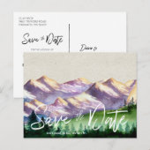 田舎の山の結婚式 | Save the Date ポストカード (正面/裏面)