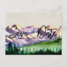 田舎の山の結婚式 | Save the Date ポストカード