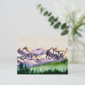 田舎の山の結婚式 | Save the Date ポストカード (スタンド正面)