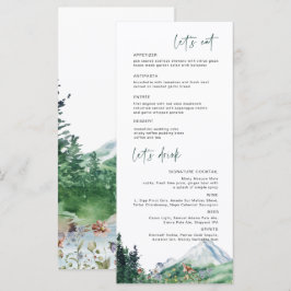 田舎の山の野の花 | ボヘミアンスタイルの結婚式メニュー メニュー