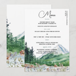 田舎の山の野の花 | ボヘミアンスタイルの結婚式メニュー メニュー