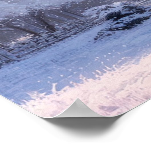 田舎の平和な木造の寺院 ポスター (角)