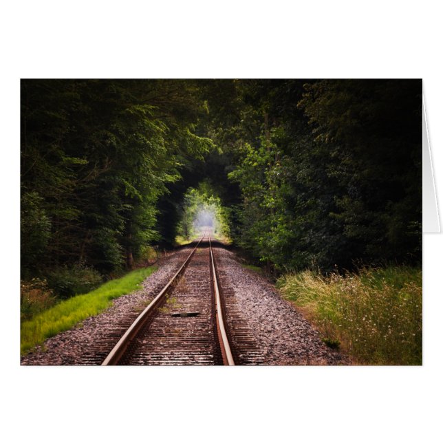田舎の平和な鉄道トラック写真ノート (正面横)