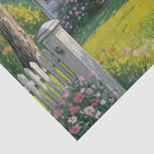 田舎の庭の花模様 薄葉紙 (詳細)