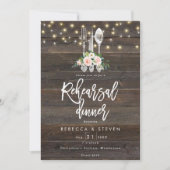 田舎の木のフローラのリハーサルディナーの招待 招待状 (正面)