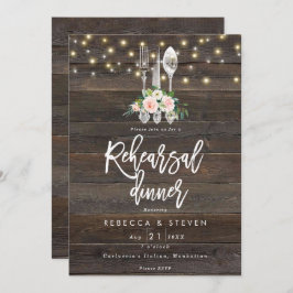 田舎の木のフローラのリハーサルディナーの招待 招待状