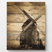 田舎の木の西風結婚の風車 フォトプラーク (正面)