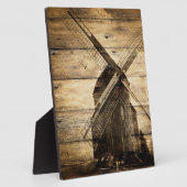 田舎の木の西風結婚の風車 フォトプラーク (側面)