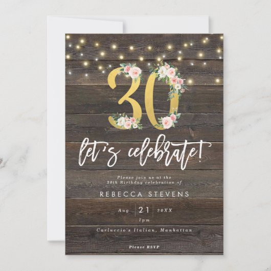 田舎の木は祝30歳の誕生日だ 招待状 (正面)