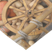 田舎の木製カートのカボチャとホイール ショートテーブルランナー (コーナー)