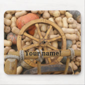 田舎の木製カートのカボチャとホイール マウスパッド (正面)