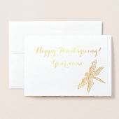 田舎の木製カートのカボチャとホイール 箔カード (封筒付き正面)