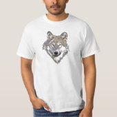 田舎の森のオオカミのスケッチ Tシャツ (正面)