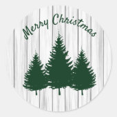 田舎の森のクリスマス ラウンドシール (正面)