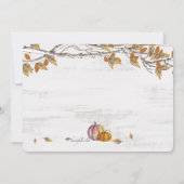 田舎の森の動物たちからのご招待 招待状 (裏面)