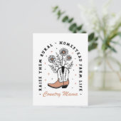 田舎の母は彼らを農村的な家庭生活を育てる ポストカード (スタンド正面)