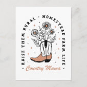 田舎の母は彼らを農村的な家庭生活を育てる ポストカード (正面)