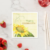 田舎の水色ひまわり結婚の花 スタンダードカクテルナプキン (インサイチュ)