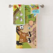 田舎の漫画の家畜 バスタオルセット (インサイチュ)