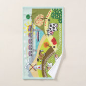 田舎の漫画の家畜 バスタオルセット (ハンドタオル)