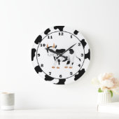 田舎の牛の漫画時計 ラージ壁時計 (ホーム)