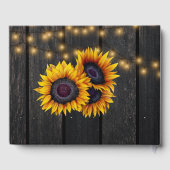 田舎の田舎風のヒマワリ結婚の茶色の納屋 ゲストブック (裏面)