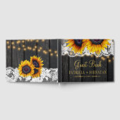 田舎の田舎風のヒマワリ結婚スの木 ゲストブック (全面)