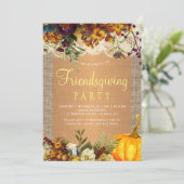 田舎の田舎風のフローラのラップの友好パーティー 招待状 (スタンド正面)