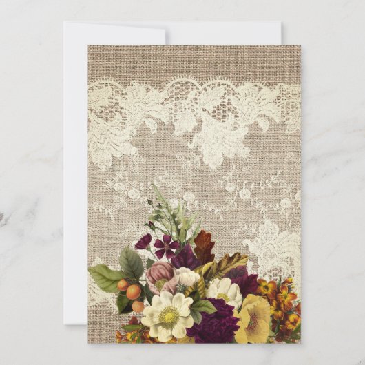 田舎の田舎風のフローラのラップの友好パーティー 招待状 (裏面)