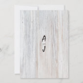 田舎の田舎風の白木のフローラ結婚裏庭 招待状 (裏面)