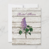 田舎の白く塗られたバームウッドパープル結婚薄紫 招待状 (正面)