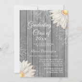 田舎の白デイジー卒業パーティー招待状 招待状 (正面)