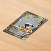 田舎の石のキャビン アクリル招待状 (レイダウン)