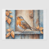 田舎の秋の窓のロビン 薄葉紙 (正面)