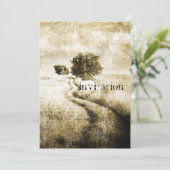 田舎の秋の農場のオーク材の木の西国道 招待状 (スタンド正面)