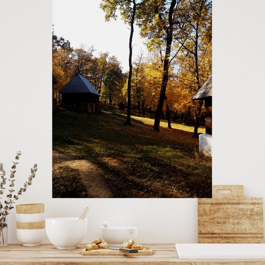 田舎の紅葉 ポスター (キッチン)