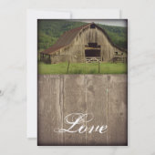 田舎の納屋での結婚式招待状 招待状 (裏面)