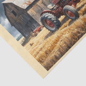 田舎の納屋とビンテージトラクター 薄葉紙 (詳細)