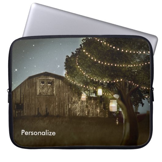田舎の納屋と木のライト Laptop Sleeve Case ラップトップスリーブ (正面)