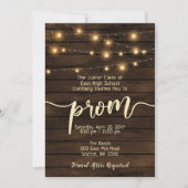 田舎の納屋の木のストリングライト プロモーション 招待状 (正面)