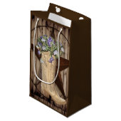 田舎の納屋の木の野草の花、西の田舎のカウボーイ スモールペーパーバッグ (正面アングル)